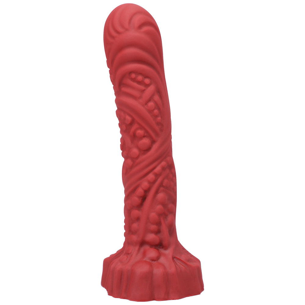 Tantus Groove Textured Dildo True Blood Red